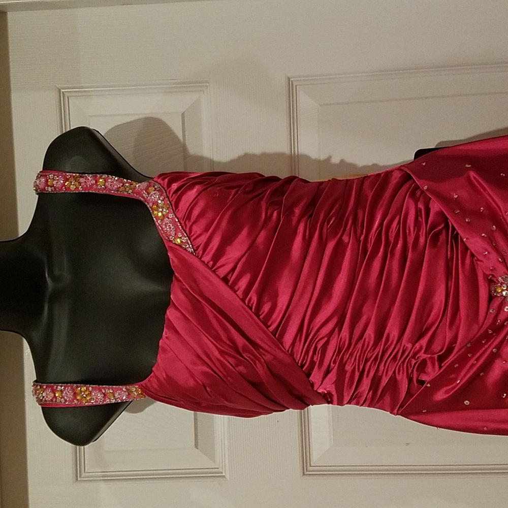 NWT Joli Prom Satin Fushia Evening Gown